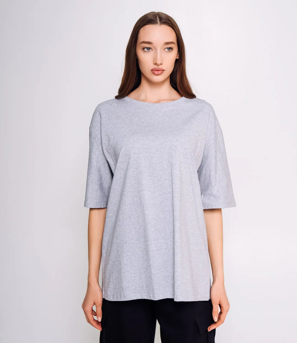 Футболка #ОКТ075001, серый меланж