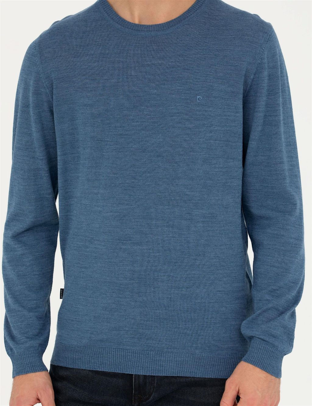 Mavi Slim Fit Bisiklet Yaka Y_n Kar___ml_ Basic Triko Kazak