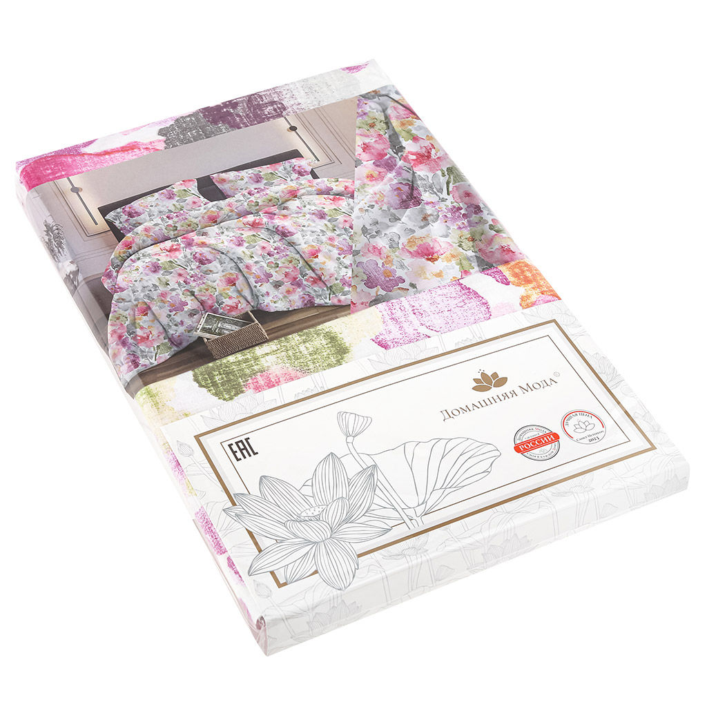Пододеяльник 2-х спальный "Жаклин" 175х215см, поплин 115г/м2, хлопок 100%, упаковка "классическая" ПВХ 28х41см "Домашняя мода" (Россия)