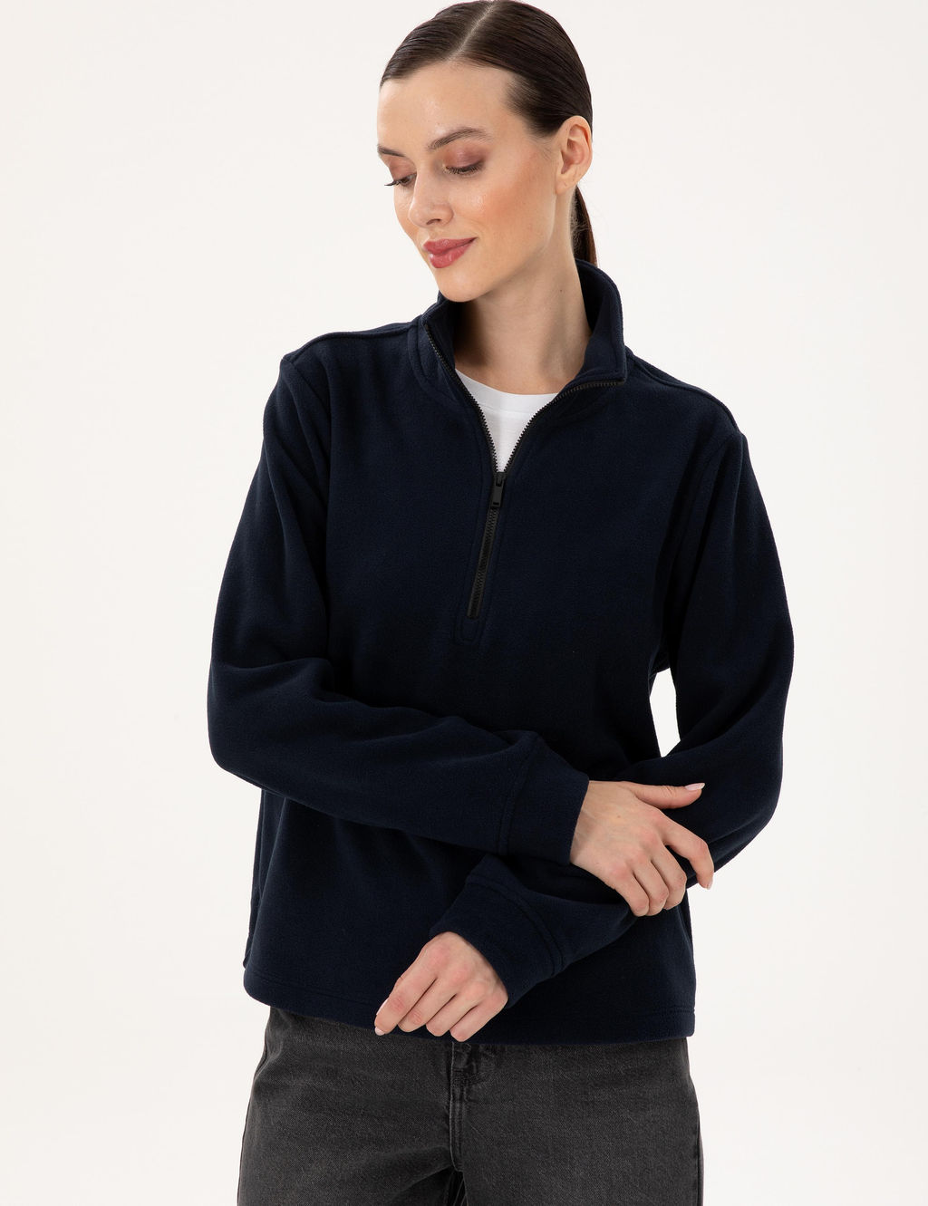 Lacivert Oversize Polar Sweatshirt - Pierre cardin фото 3