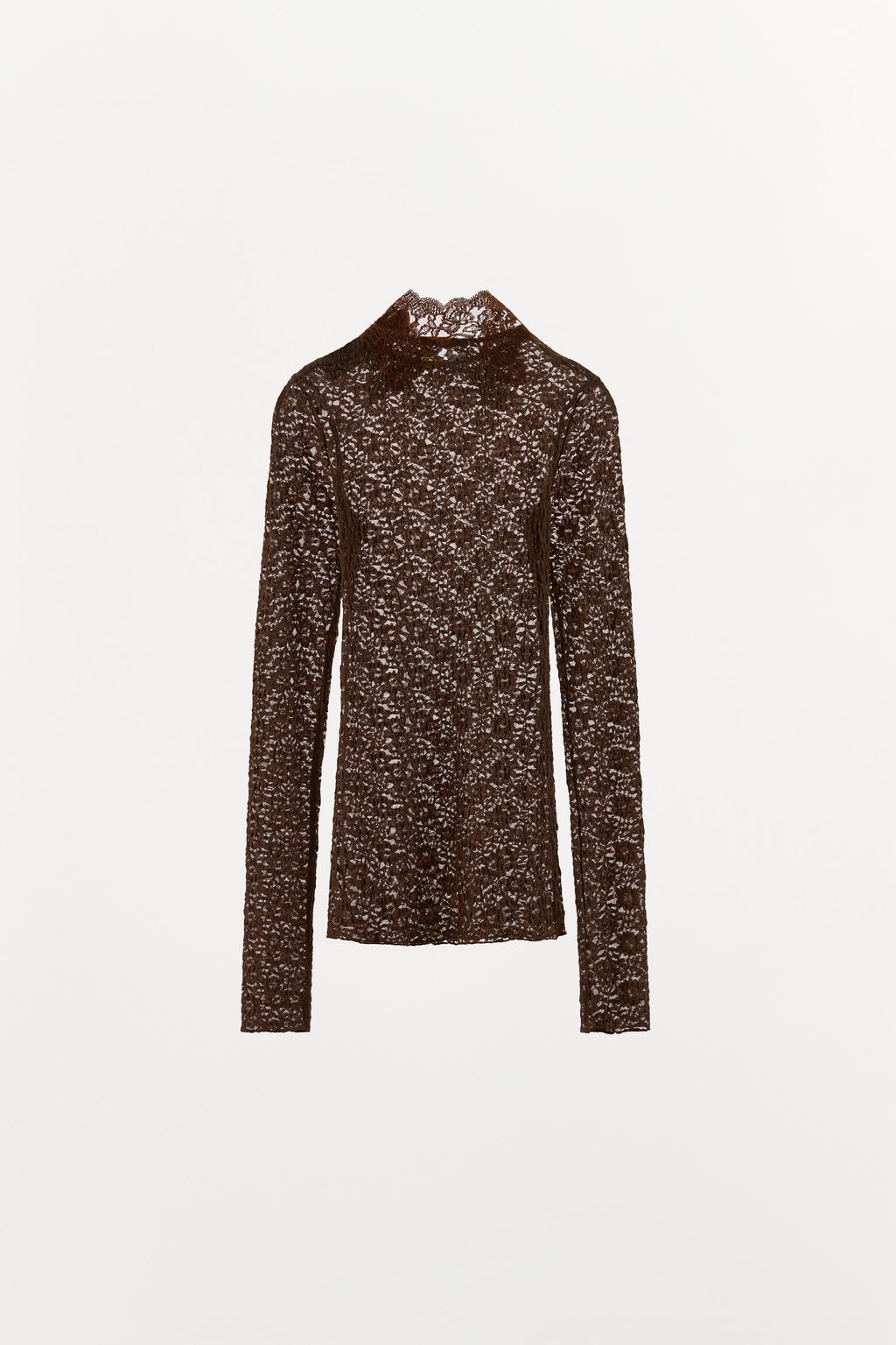 LACE HIGH-NECK T-SHIRT - Zara фото 5