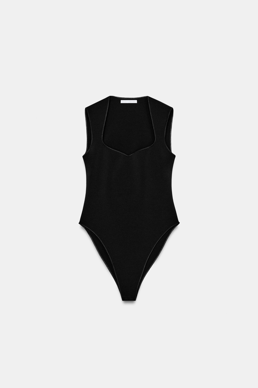 BODY ESCOTE CUADRADO STRETCH / Negro - Zara фото 5