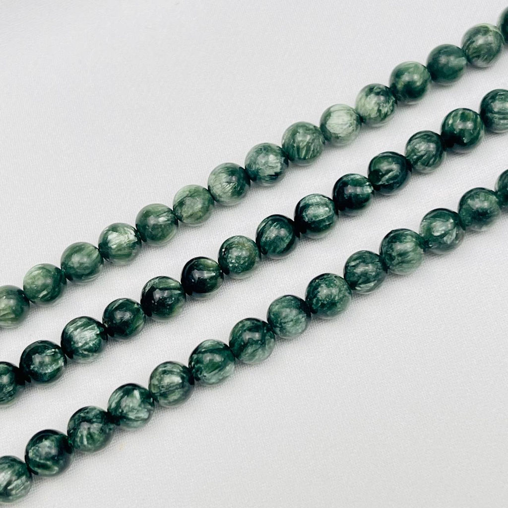 Бусины для украшений из Серафинита (72 бусины) 40 см