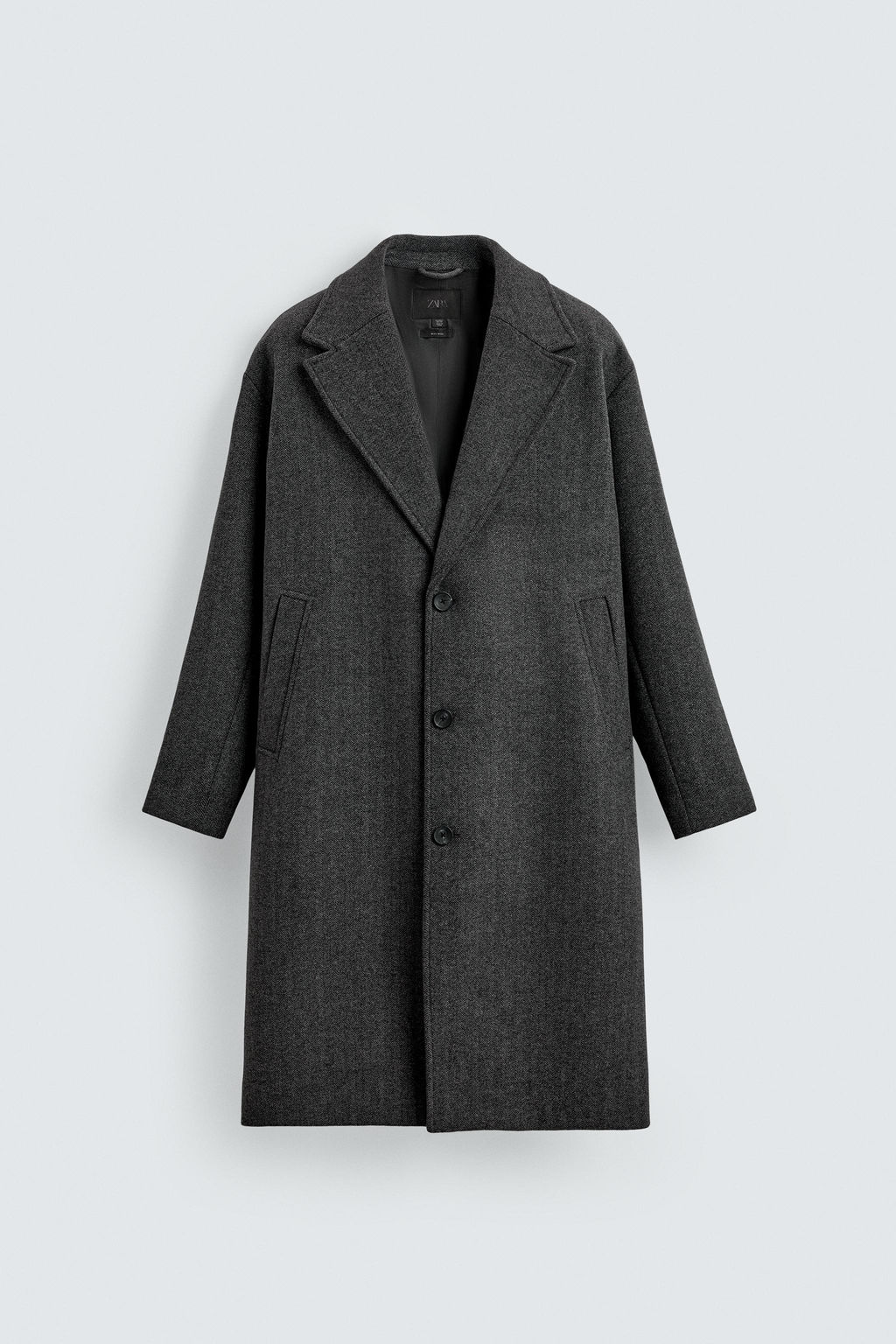 WOOL HERRINGBONE TEXTURED COAT - Zara фото 7