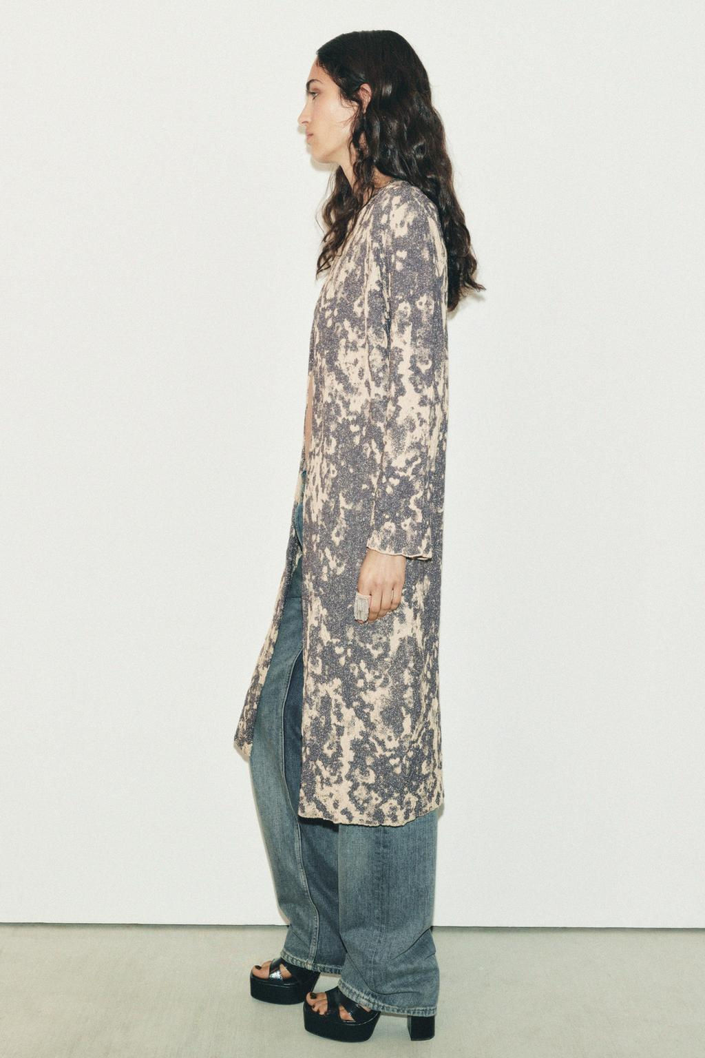 KNIT JACQUARD COAT - Zara фото 3
