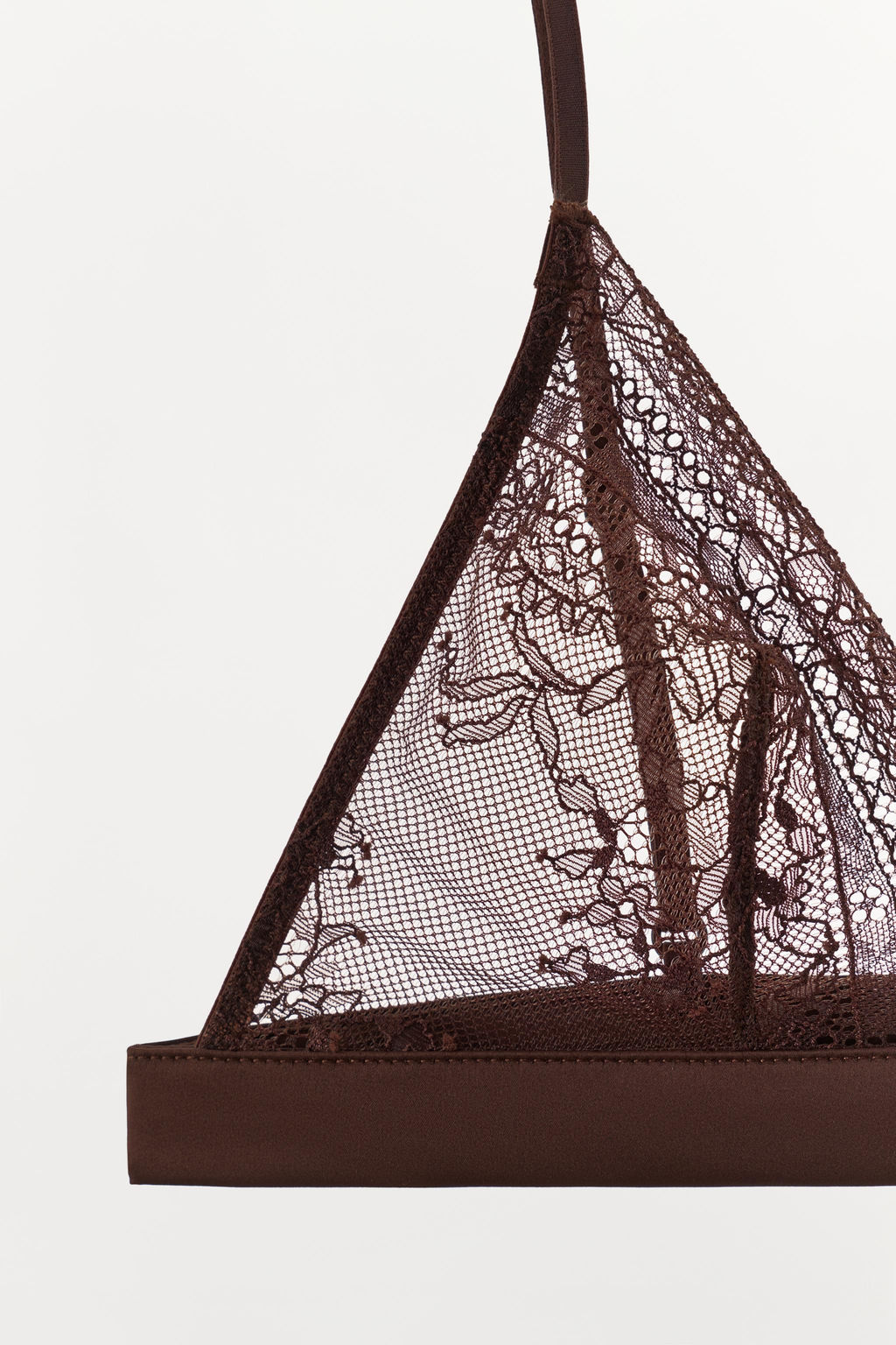 LACE TRIANGLE BRA WITH CONTRAST DETAIL - Zara фото 12