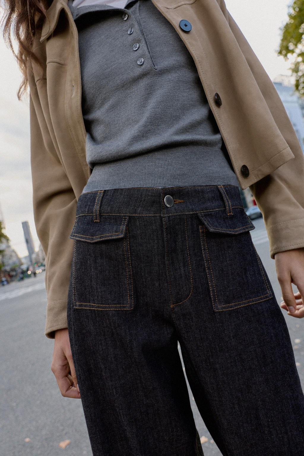Z1975 MID-WAIST CULOTTES WITH FLAP POCKETS - Zara фото 5