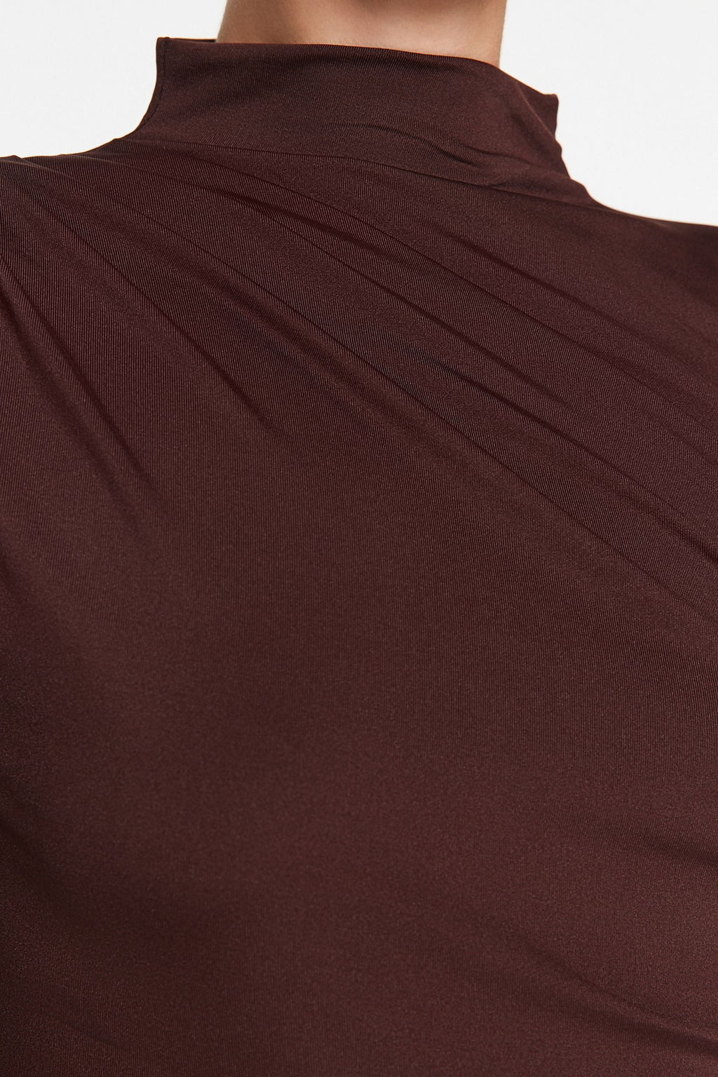 Kahverengi Buzgu Detayl? Dik Yaka C?tc?tl? Esnek Orme Body TWOAW24BD00014