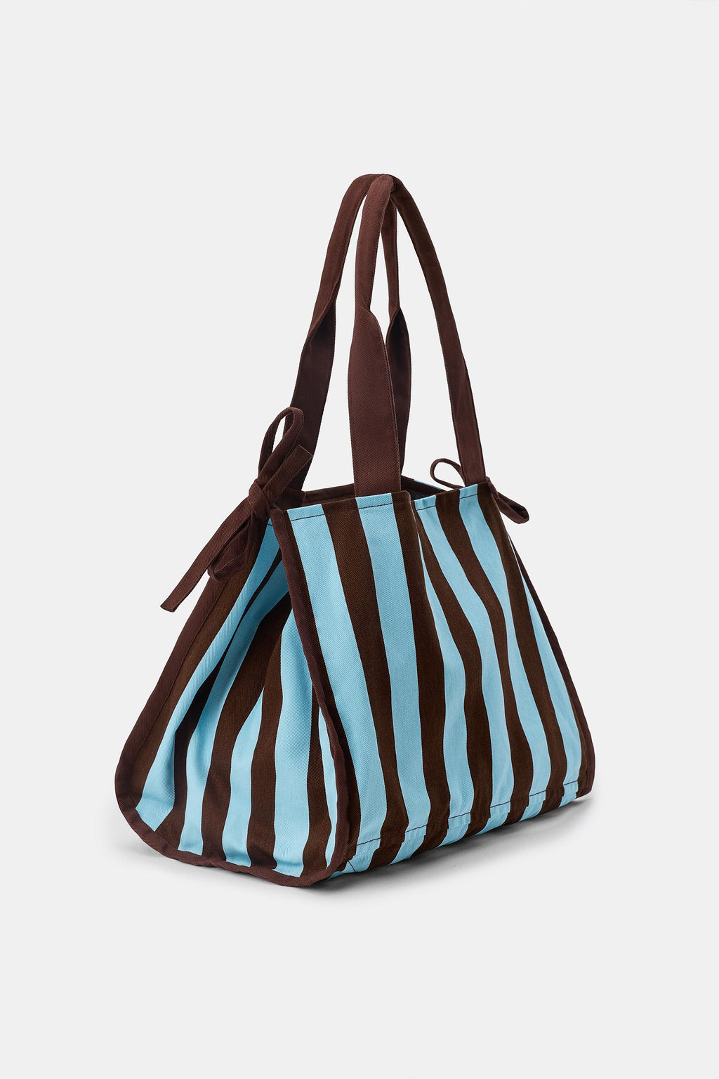 MAXI BOLSA ALGOD?N 100% RAYAS / Azul - Zara фото 3