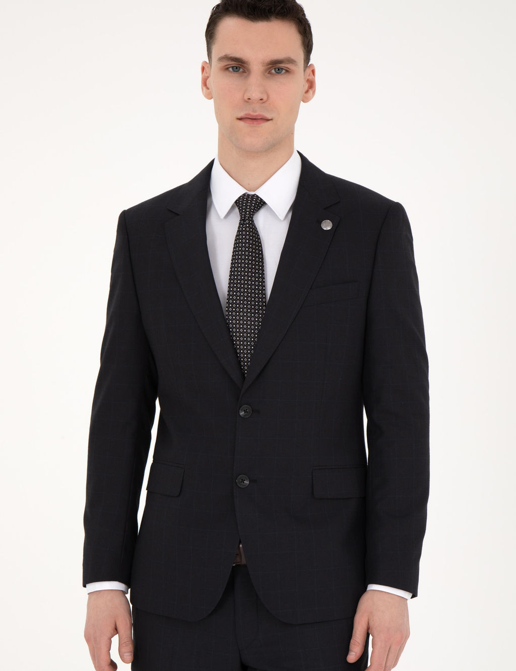 Siyah Slim Fit Tak_m Elbise