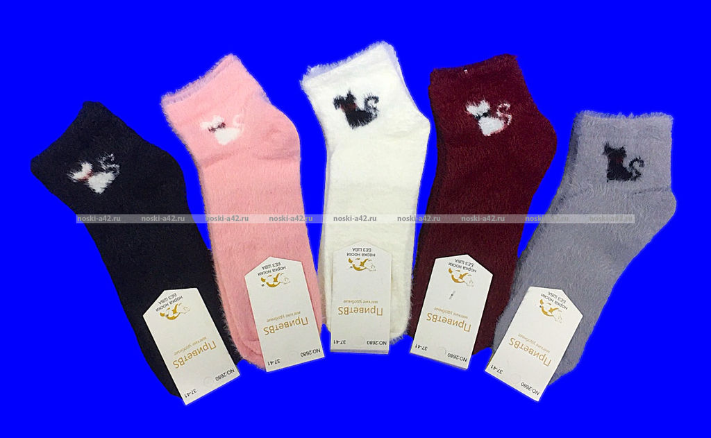 Цена за 10 шт. ПриветBS термоноски женские АНГОРА НОРКА "Кошечка" арт. 2680