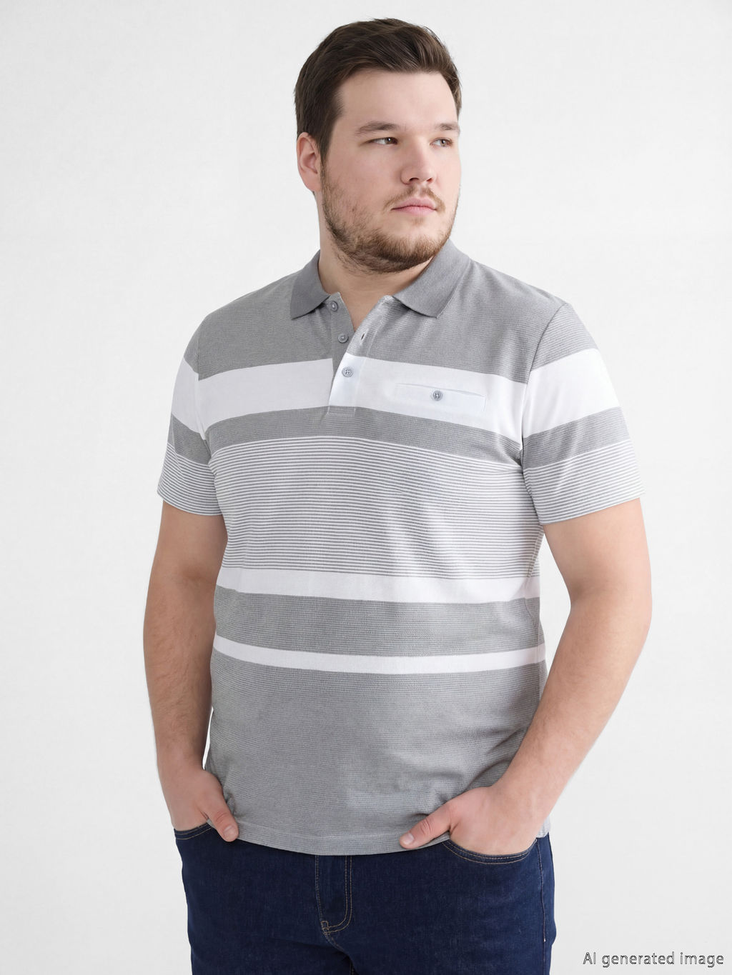 Polo Yaka ?izgili Merserize G?r?n?ml? Erkek Ti??rt