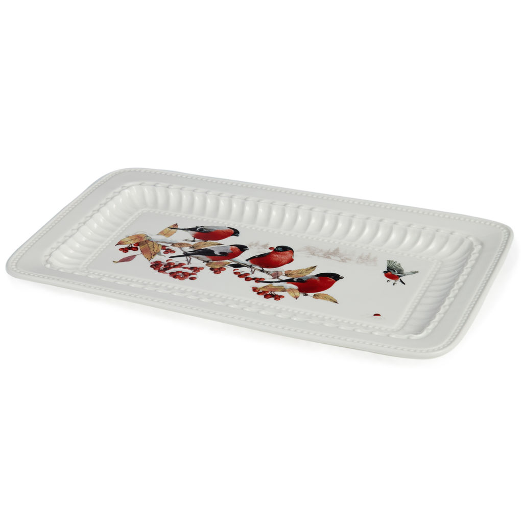 БЛЮДО LEFARD ЛЕСНАЯ СКАЗКА 30 СМ ПРЯМОУГ. СНЕГИРИ  фото 2