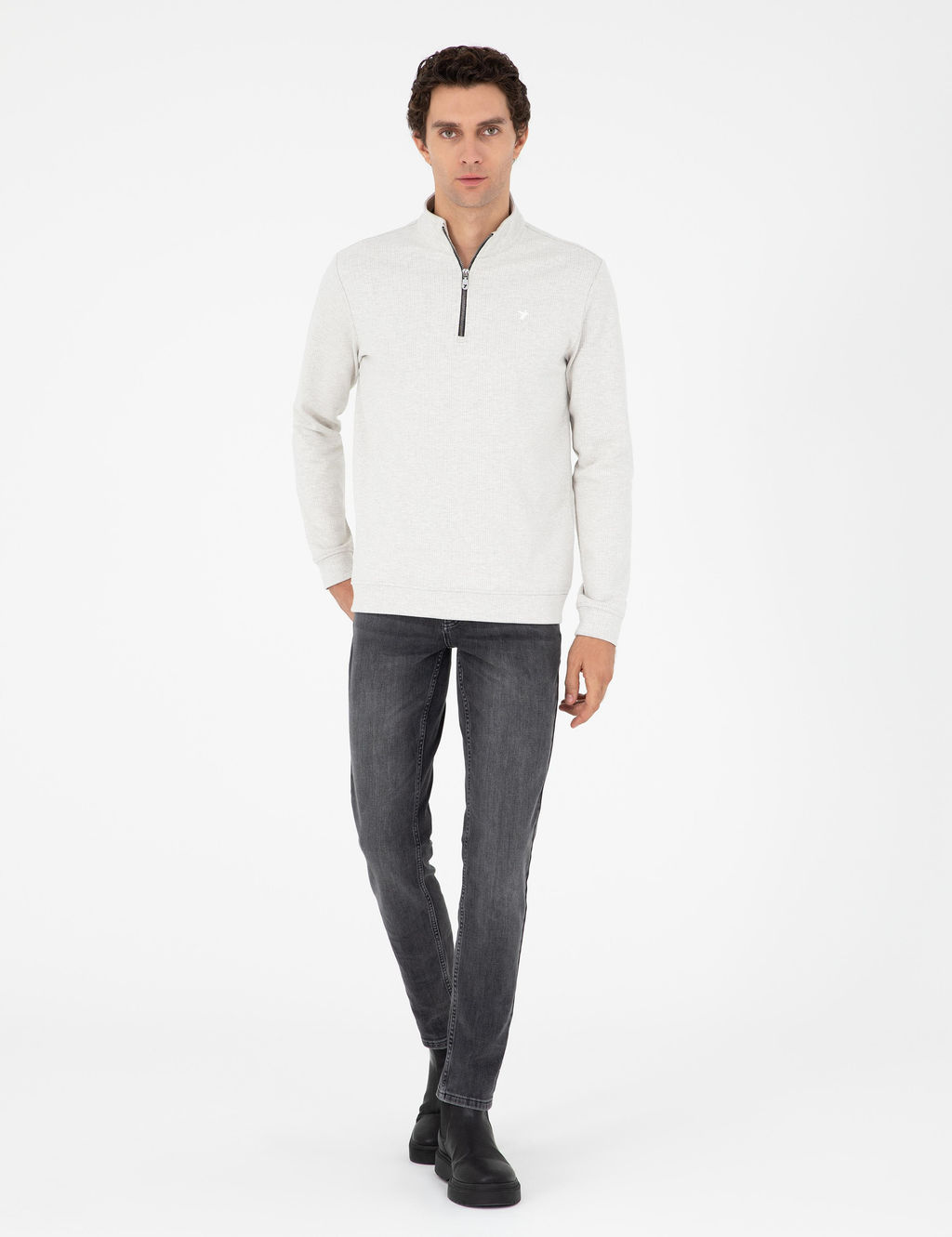 Толстовка стандартного кроя цвета экрю - Cacharel фото 4