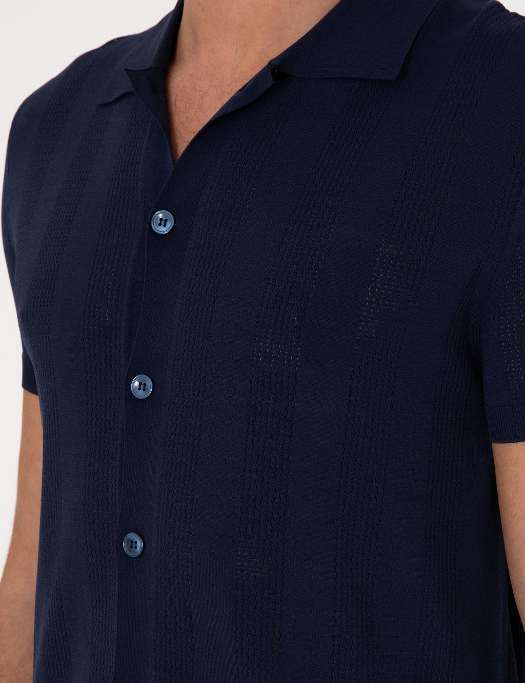 Lacivert Regular Fit K_sa Kollu Triko H_rka - Cacharel фото 7