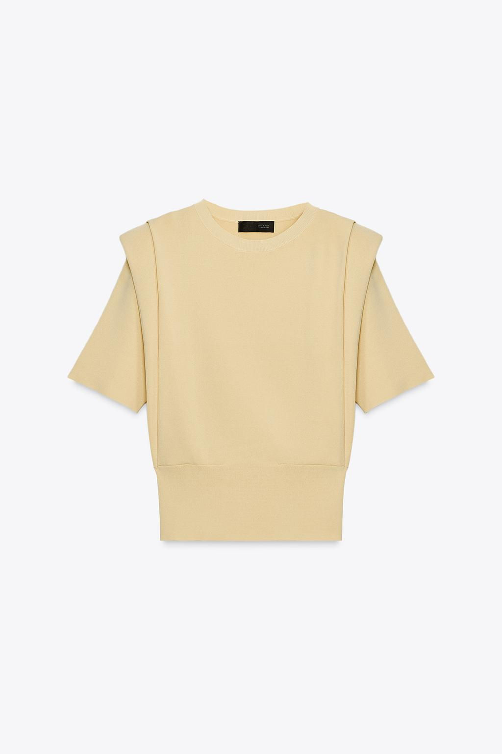 KNIT TOP WITH SHOULDER PADS - Zara фото 6