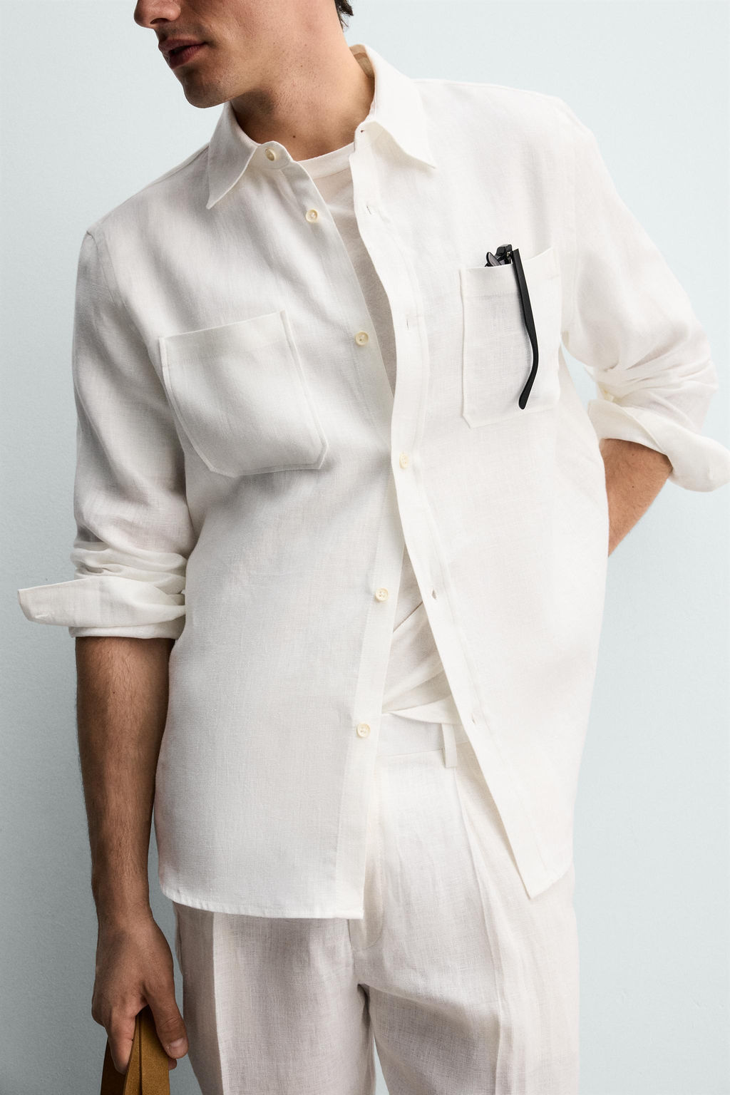 CAMISA REGULAR FIT 100% LINO / Blanco - Zara фото 6