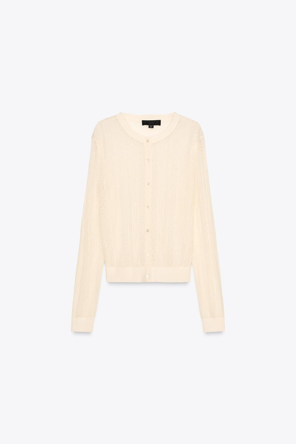 EXTRA-FINE POINTELLE KNIT CARDIGAN - Zara фото 4