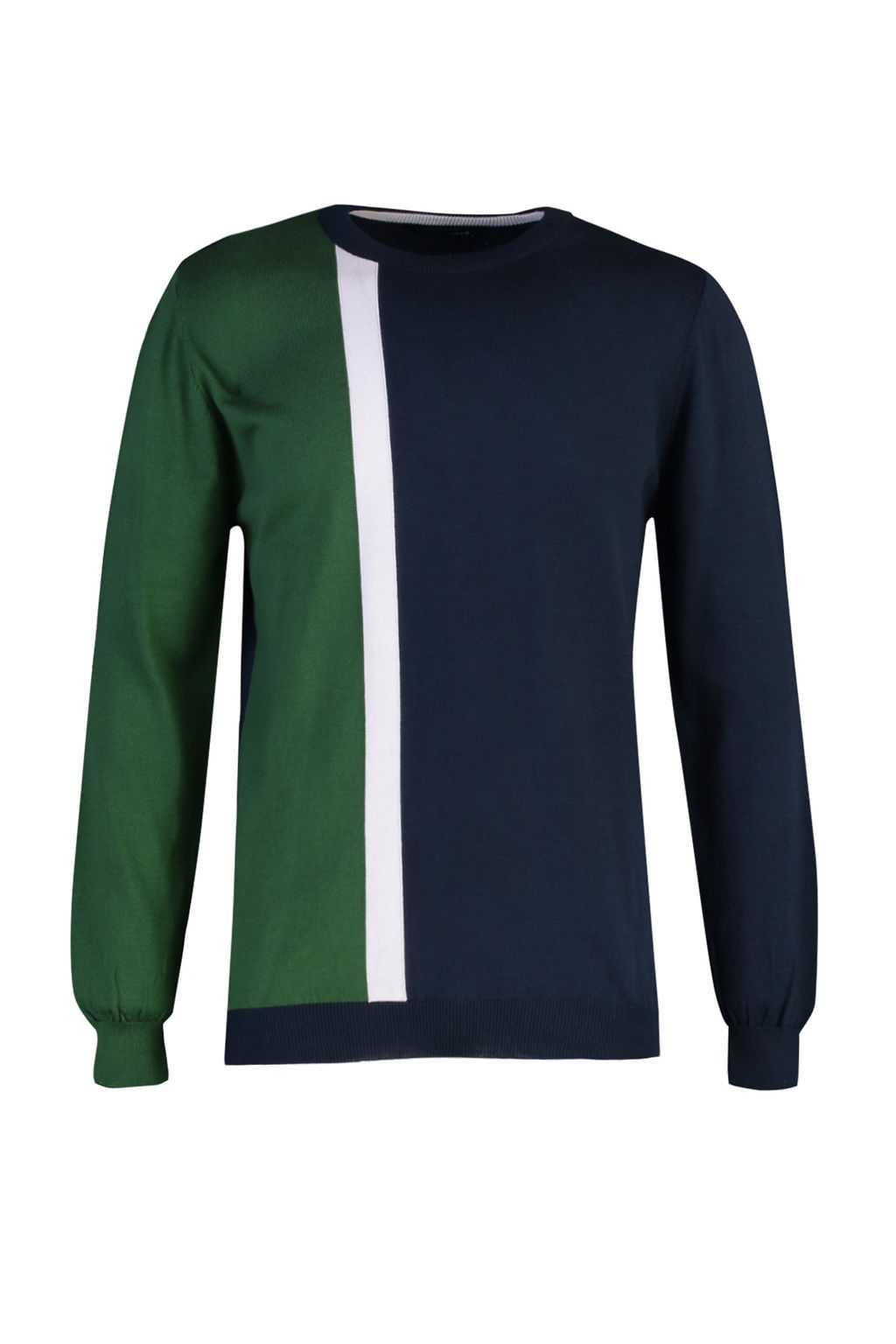 TRENDYOL MAN Gri Slim Fit Pamuklu Bisiklet Yaka Renk Bloklu Triko Kazak TMNAW21KZ0566 - Trendyolmilla фото 19