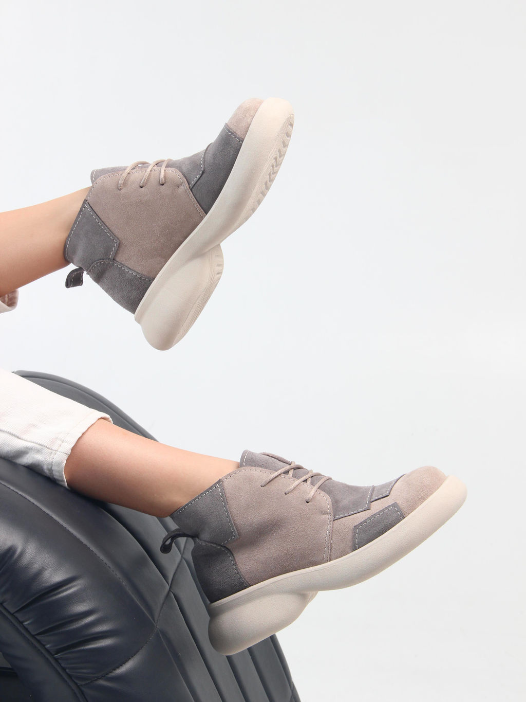 Ботинки EDART 305.927 be. ваниль серый замша/байка - Ed'art фото 5