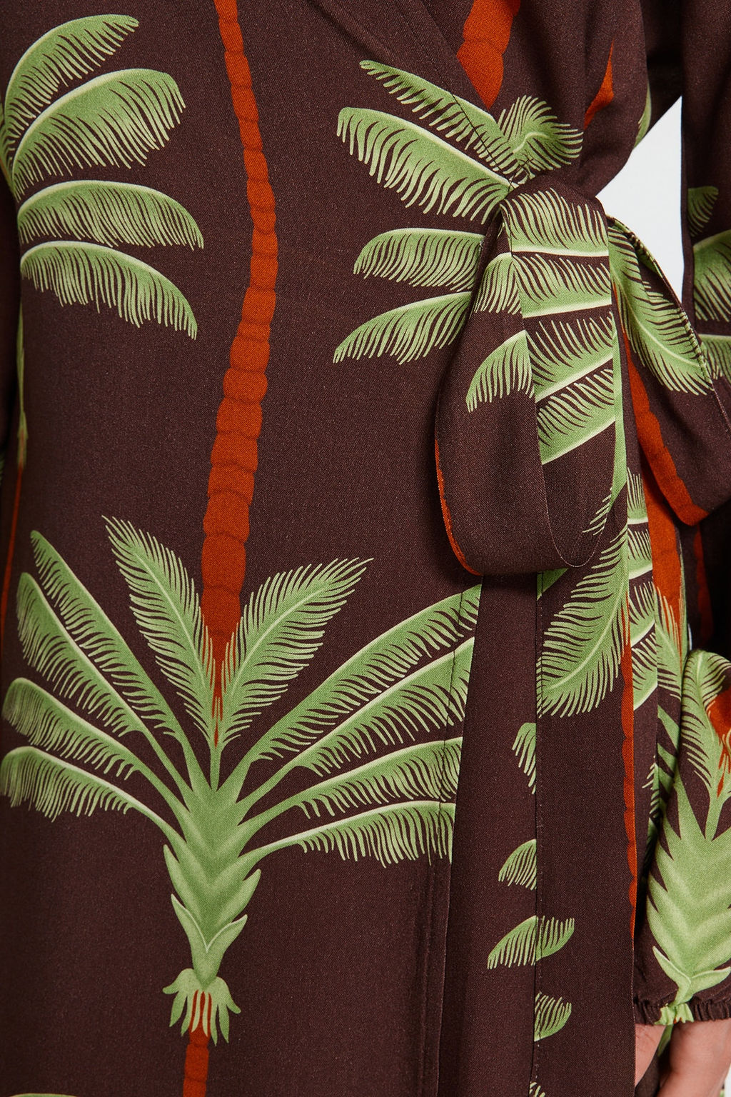 Tropikal Desenli Maxi Dokuma Plaj Kimono&Kaftan TBESS23KM00053 - Trendyolmilla фото 5