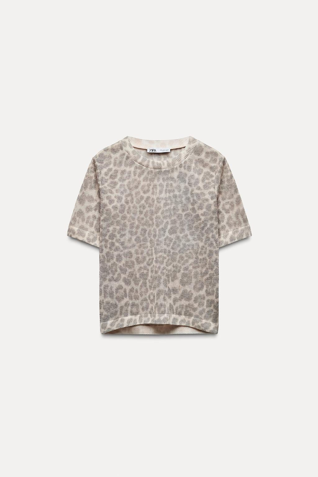 ANIMAL PRINT FINE KNIT TOP - Zara фото 6