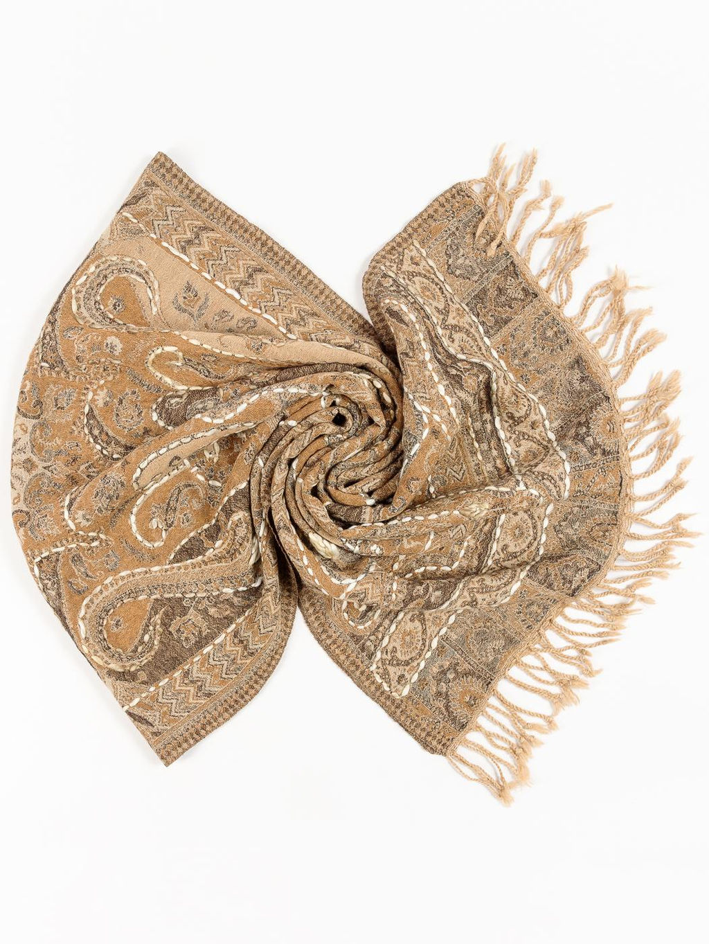 Палантин с вышивкой (шерсть вареная) № Тк906/187 - Ганг фото 2