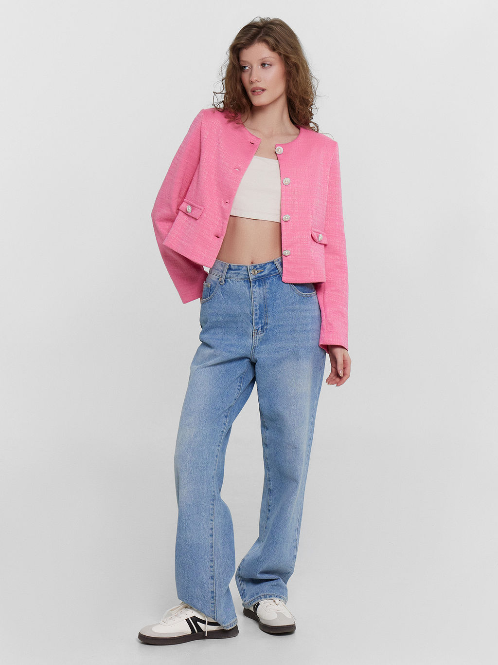 Жакет женский розовый розовый твид 172115 - Mark formelle фото 4