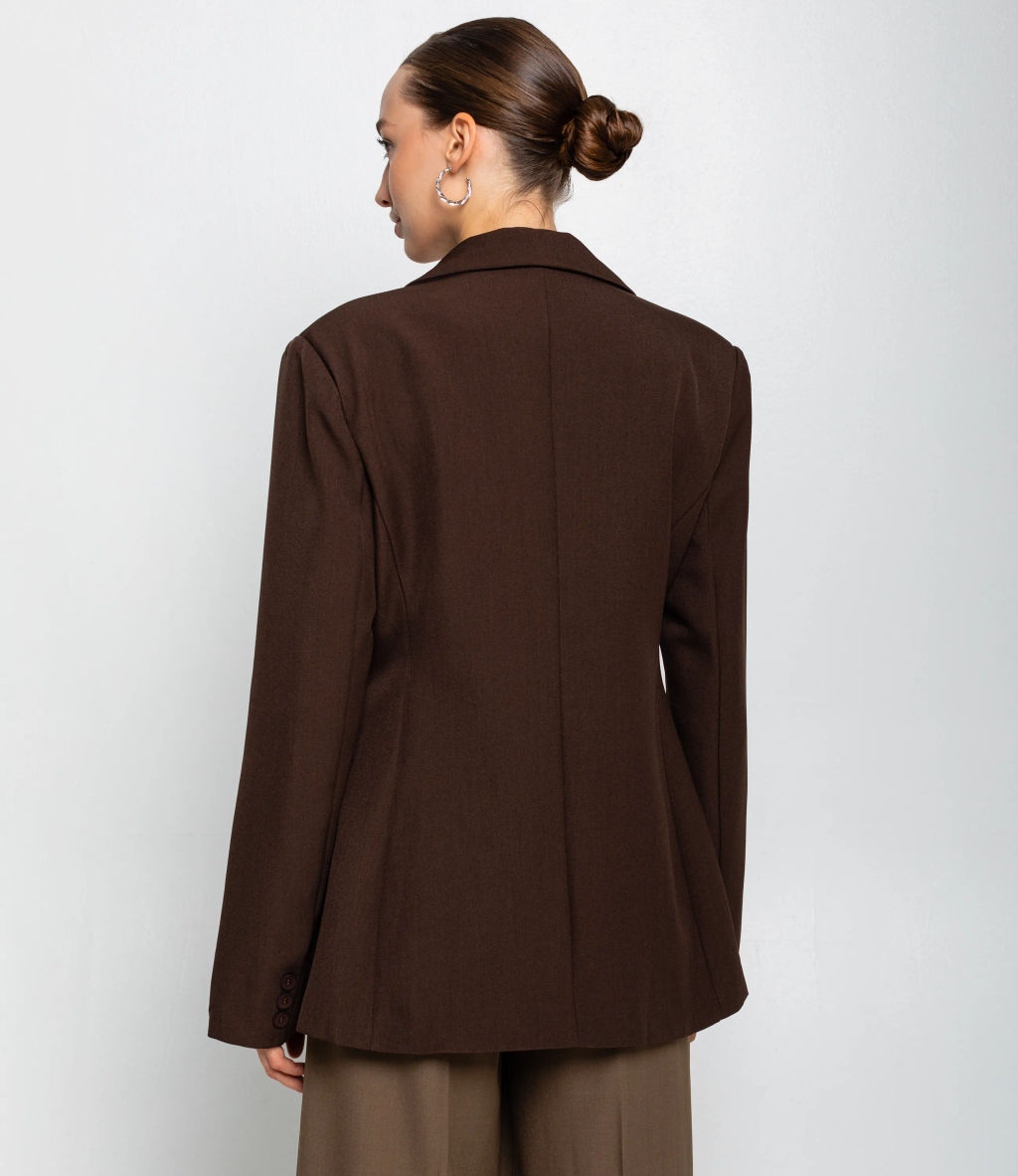 Жакет #КТ20723, тёмно-коричневый