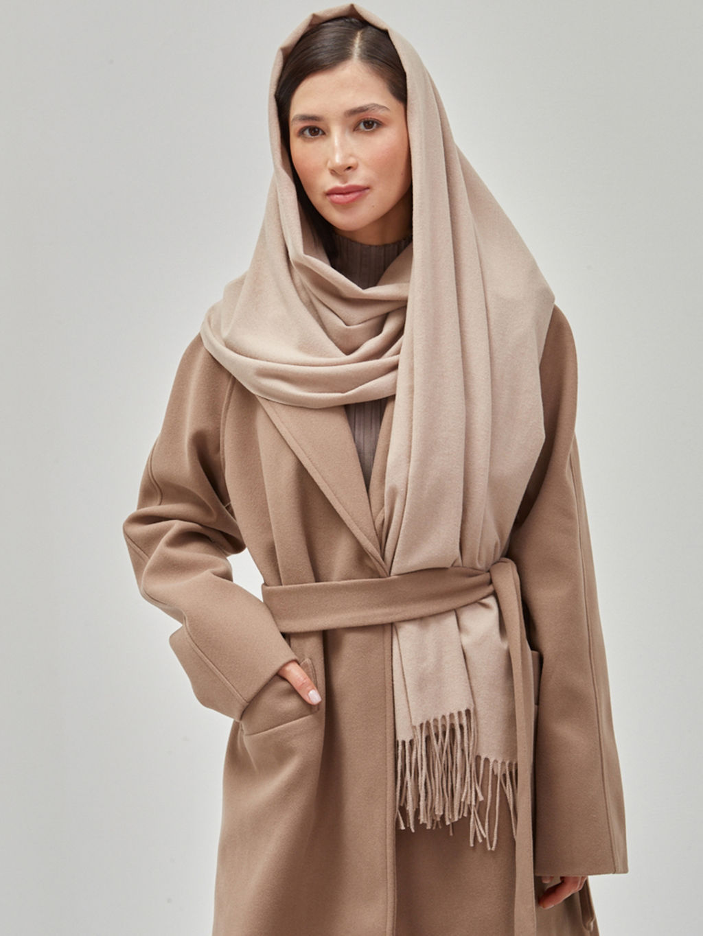 В составе шерсть ! теплый двусторонний палантин - Tantino фото 4