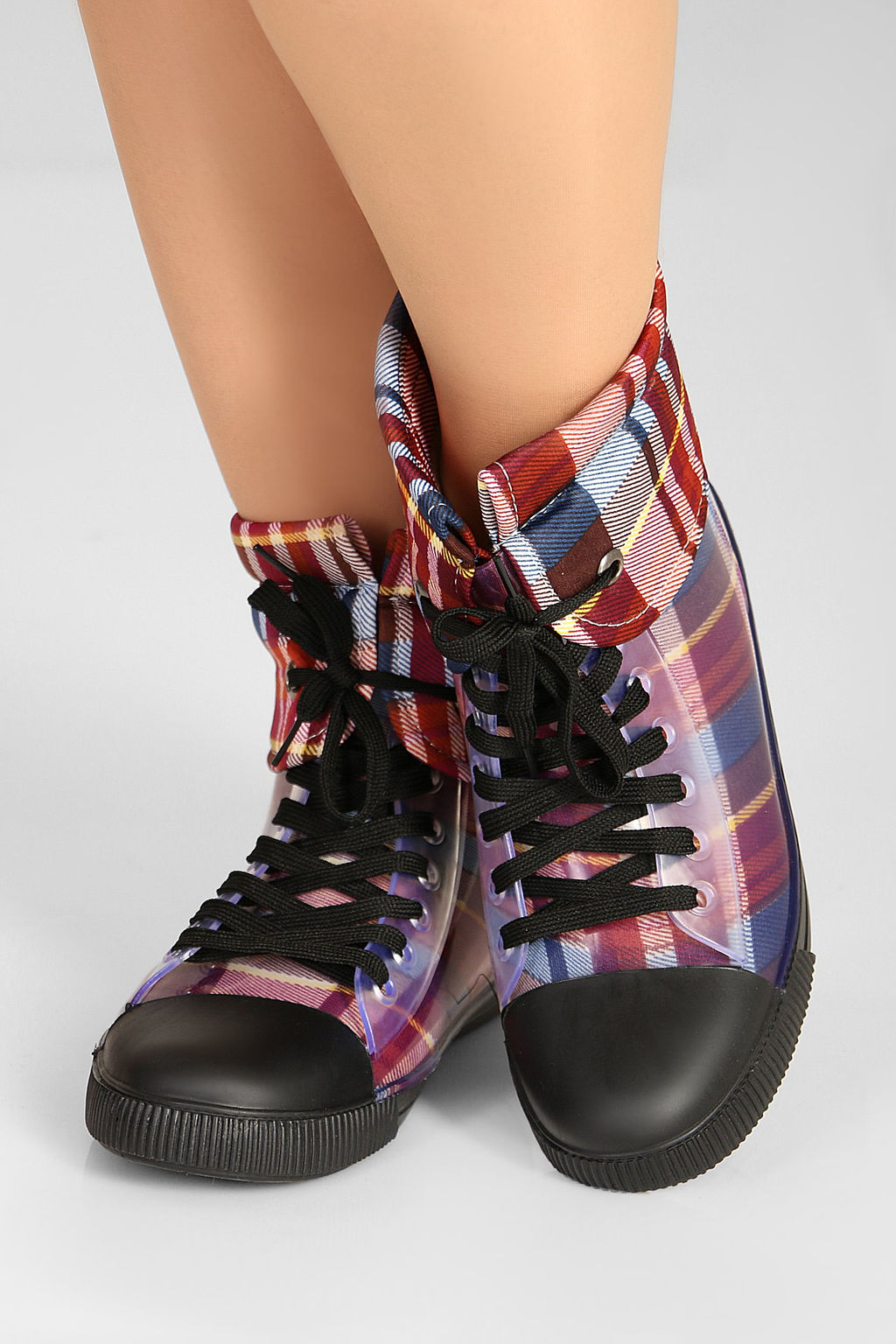 Резиновые ботинки в клетку