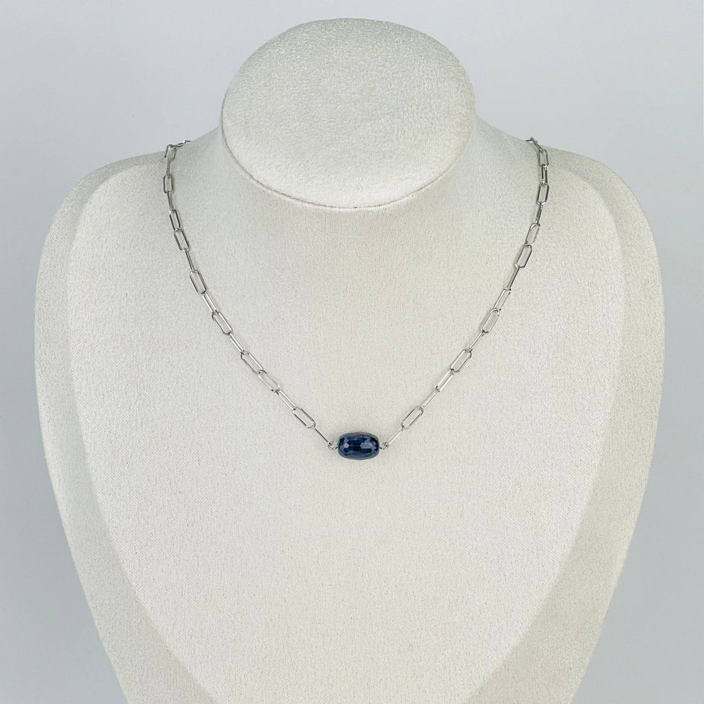 Колье на цепочке с Сапфиром 38 см +