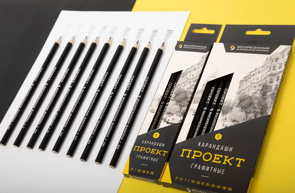 ВКФ Проект 12B-4010 Набор графитных карандашей заточенный ассорти 8 х 12 шт. 6М(6B), 5М(5B), 4М(4B), 3М(3B), 2М(2B), М(B), ТМ(HB), ТМ(HB), Т(H), Т(H), 2Т(2H), 2Т(2H)