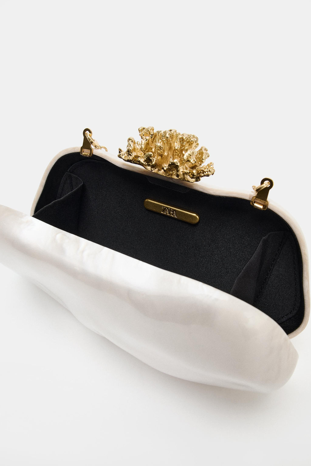 CLUTCH DETALLE MET?LICO / blanco - Zara фото 8