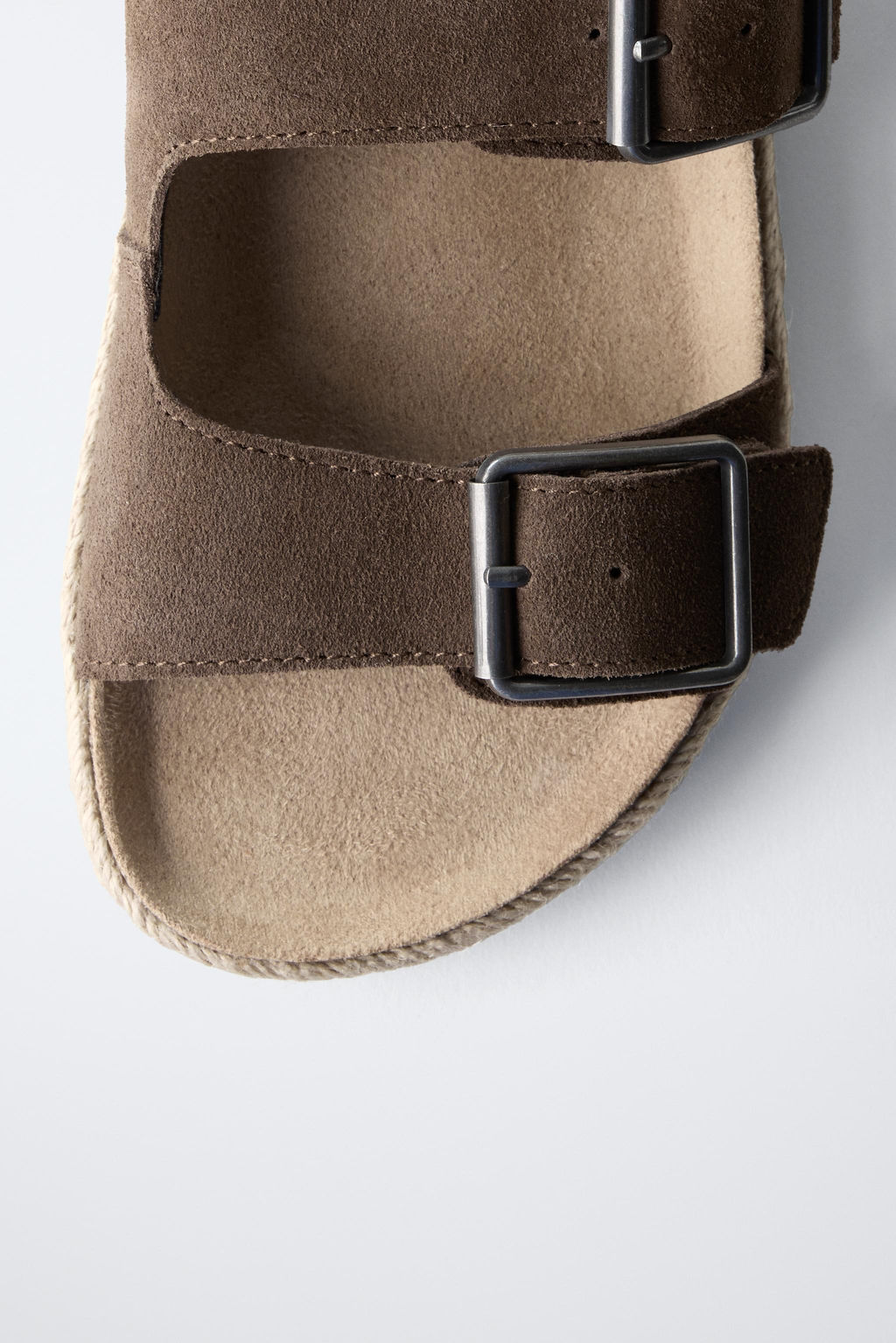 LEATHER SANDALS WITH JUTE BUCKLES - Zara фото 6
