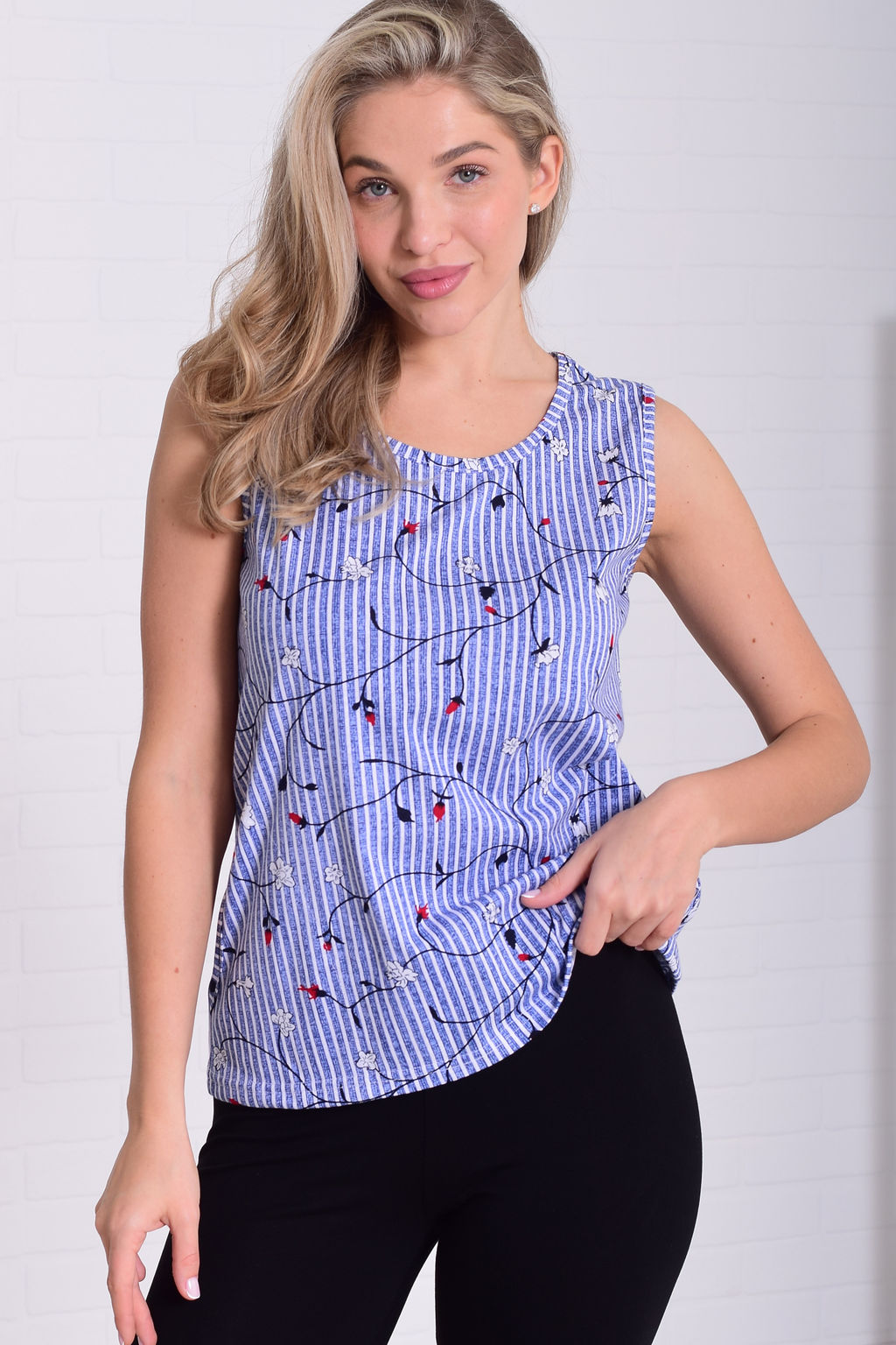 Майка женская 6-217з (мелкая полоска)