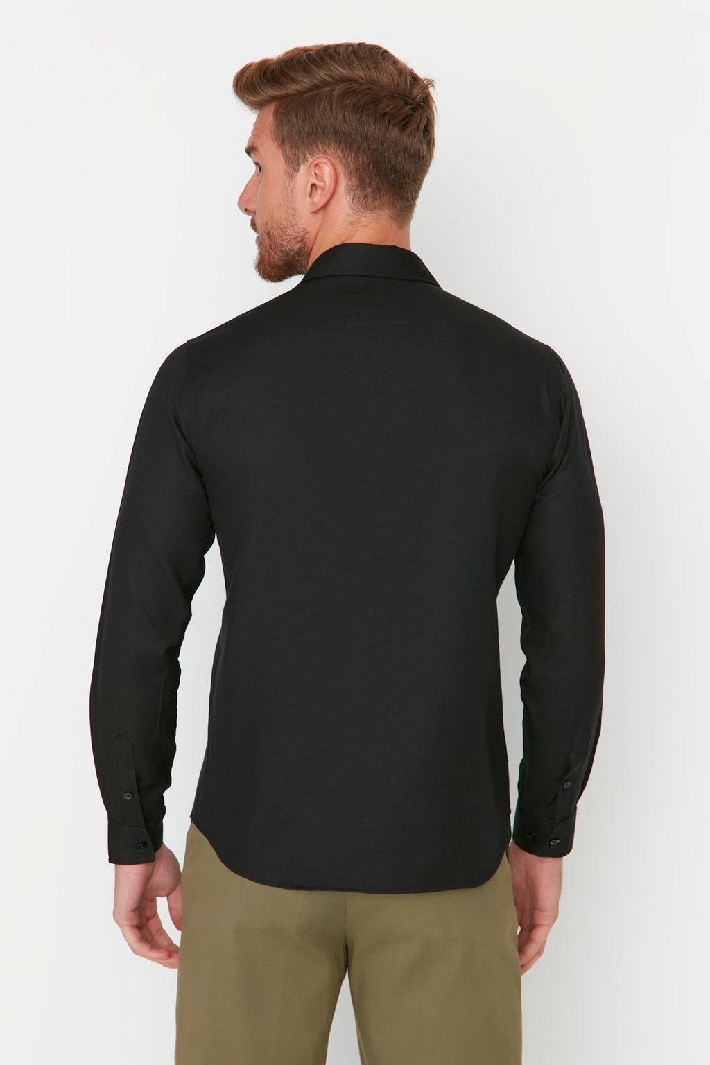 TRENDYOL MAN Siyah Erkek Slim Fit Basic Oxford Klasik Kolay Utulenebilir Gomlek TMNAW23GO00039 - Trendyolmilla фото 5