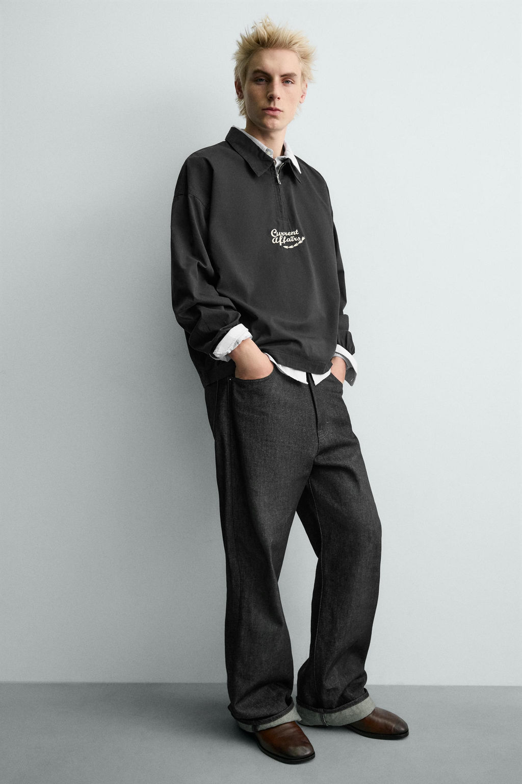 EMBROIDERED ZIP-UP POLO SHIRT - Zara фото 15