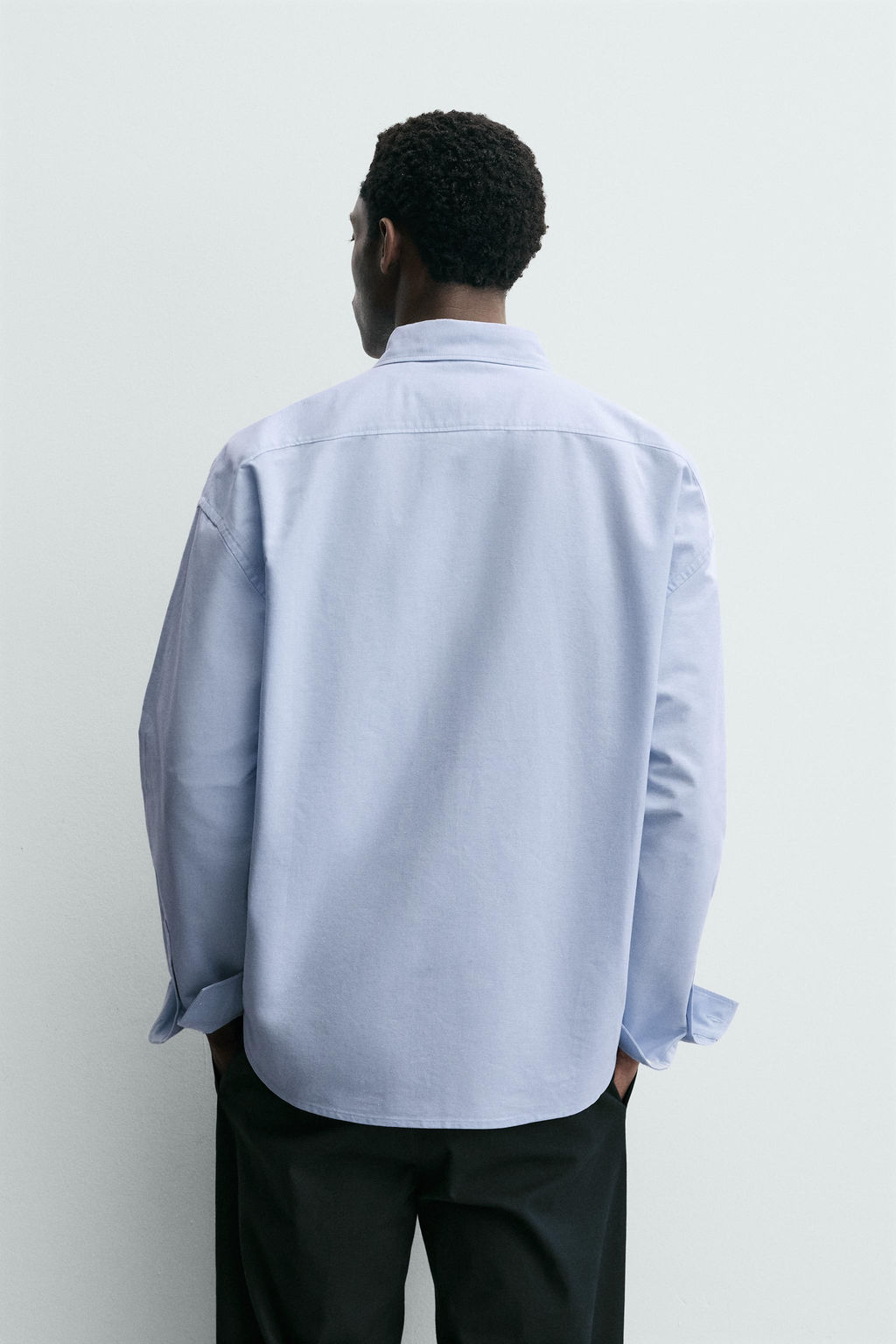 Рубашка Oversized Fit Oxford голубая