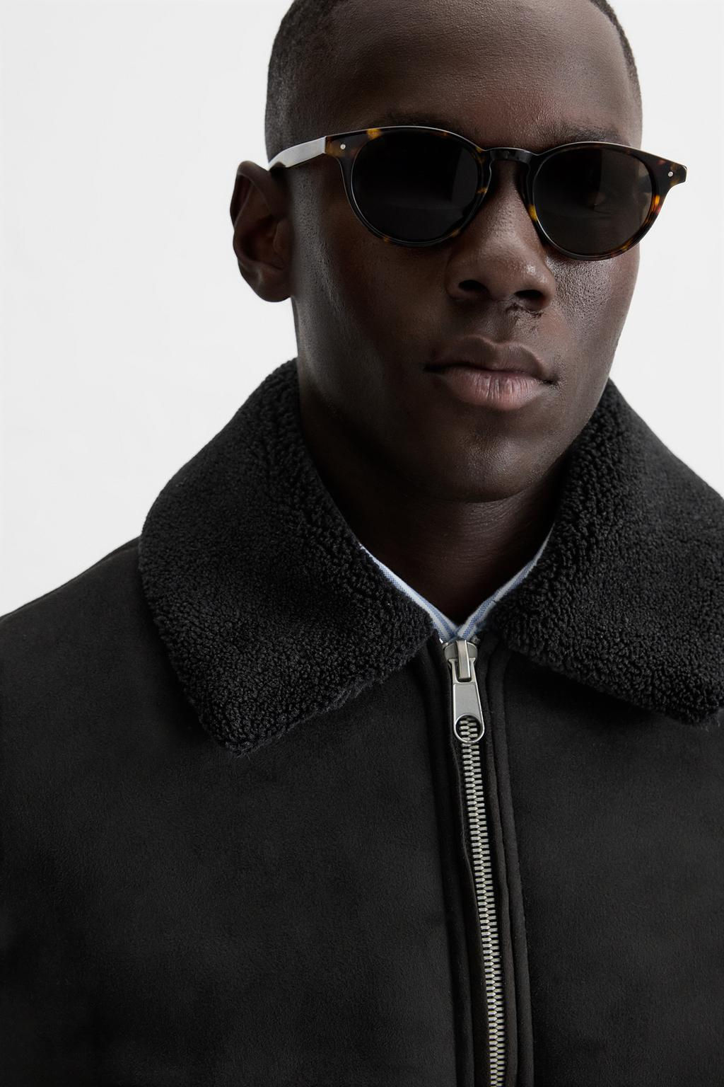 FAUX SUEDE CONTRAST JACKET - Zara фото 5