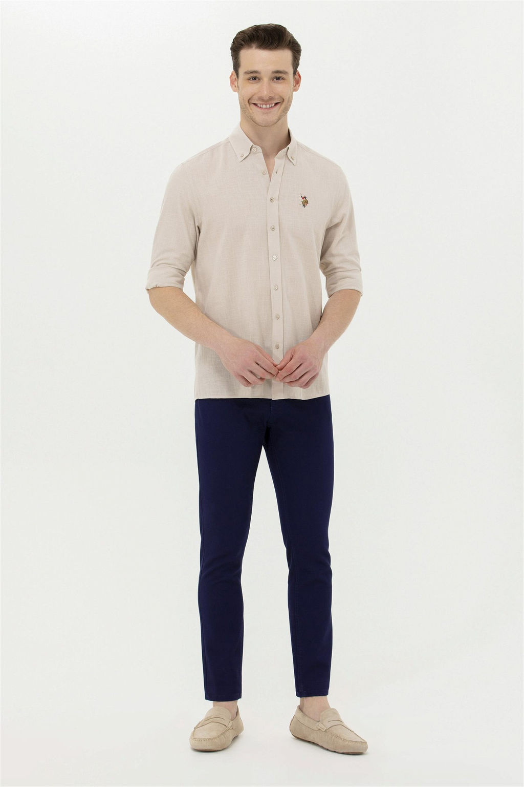 Мужские темно-синие брюки из плотной ткани - U.s. polo assn фото 10