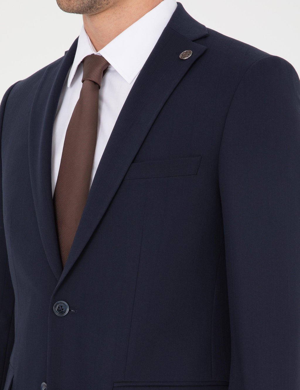 Lacivert Ex. Slim Fit Tak_m Elbise
