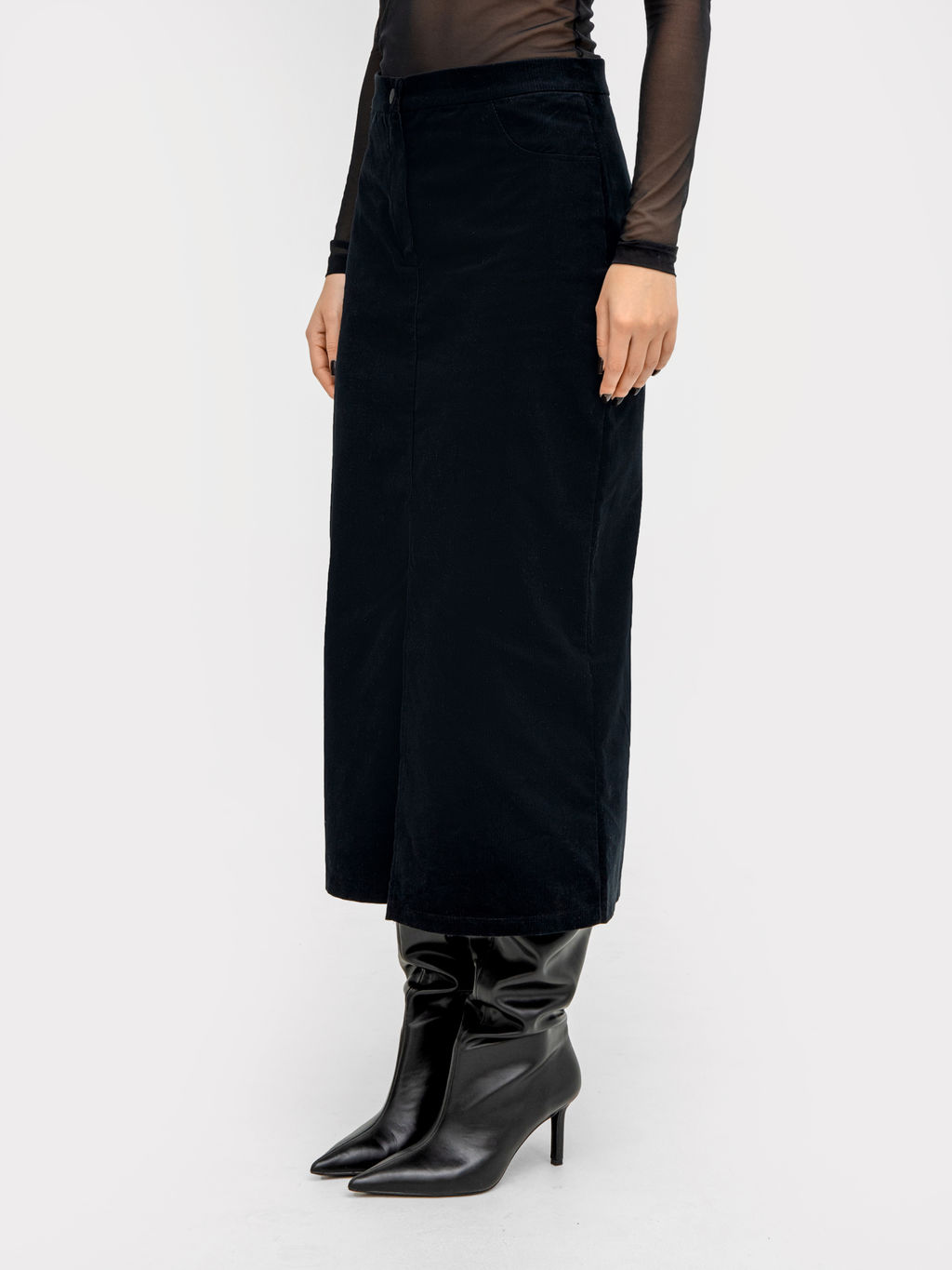 Юбка женская миди в черном цвете черный 152788 - Mark formelle фото 5