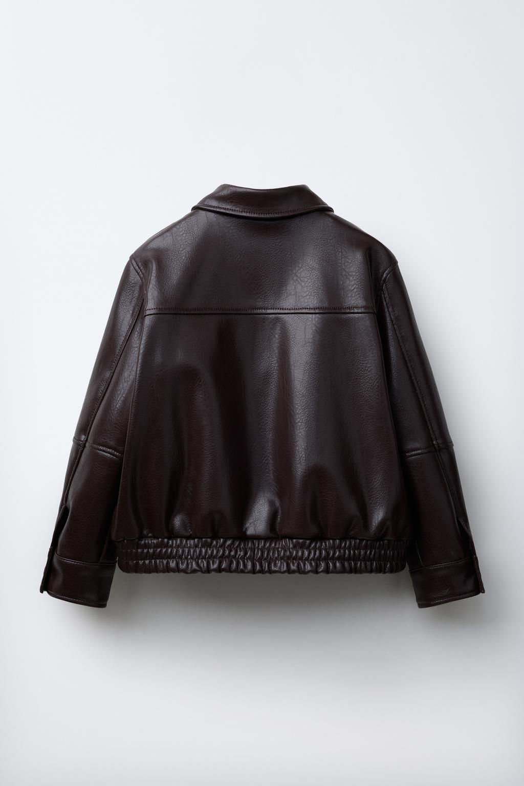 FAUX LEATHER BOMBER JACKET - Zara фото 9