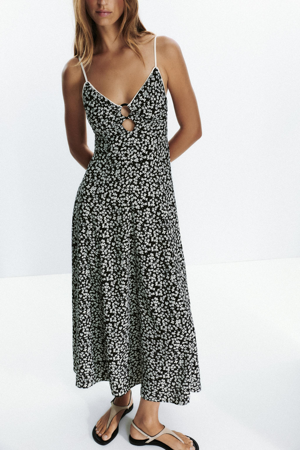 FLORAL PRINT MIDI DRESS - Zara фото 3