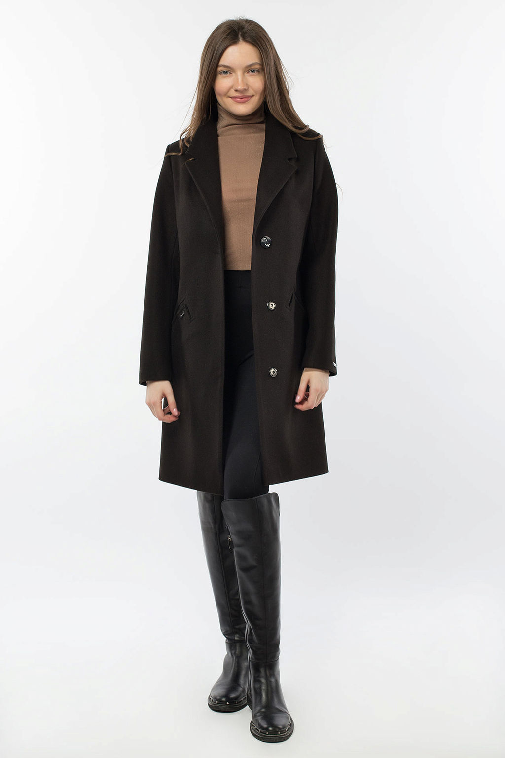 01-10540 Пальто женское демисезонное (пояс)