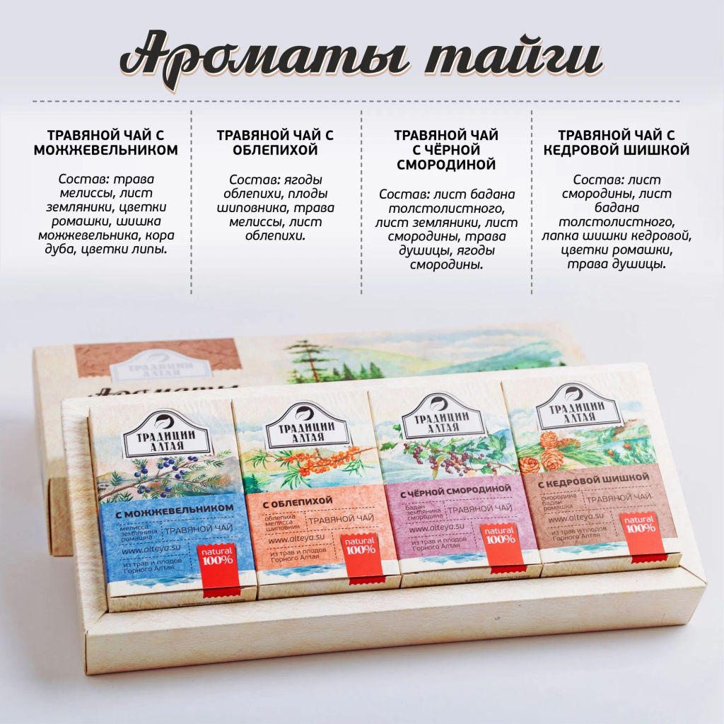 Подарочный набор травяных чаёв "Ароматы тайги"