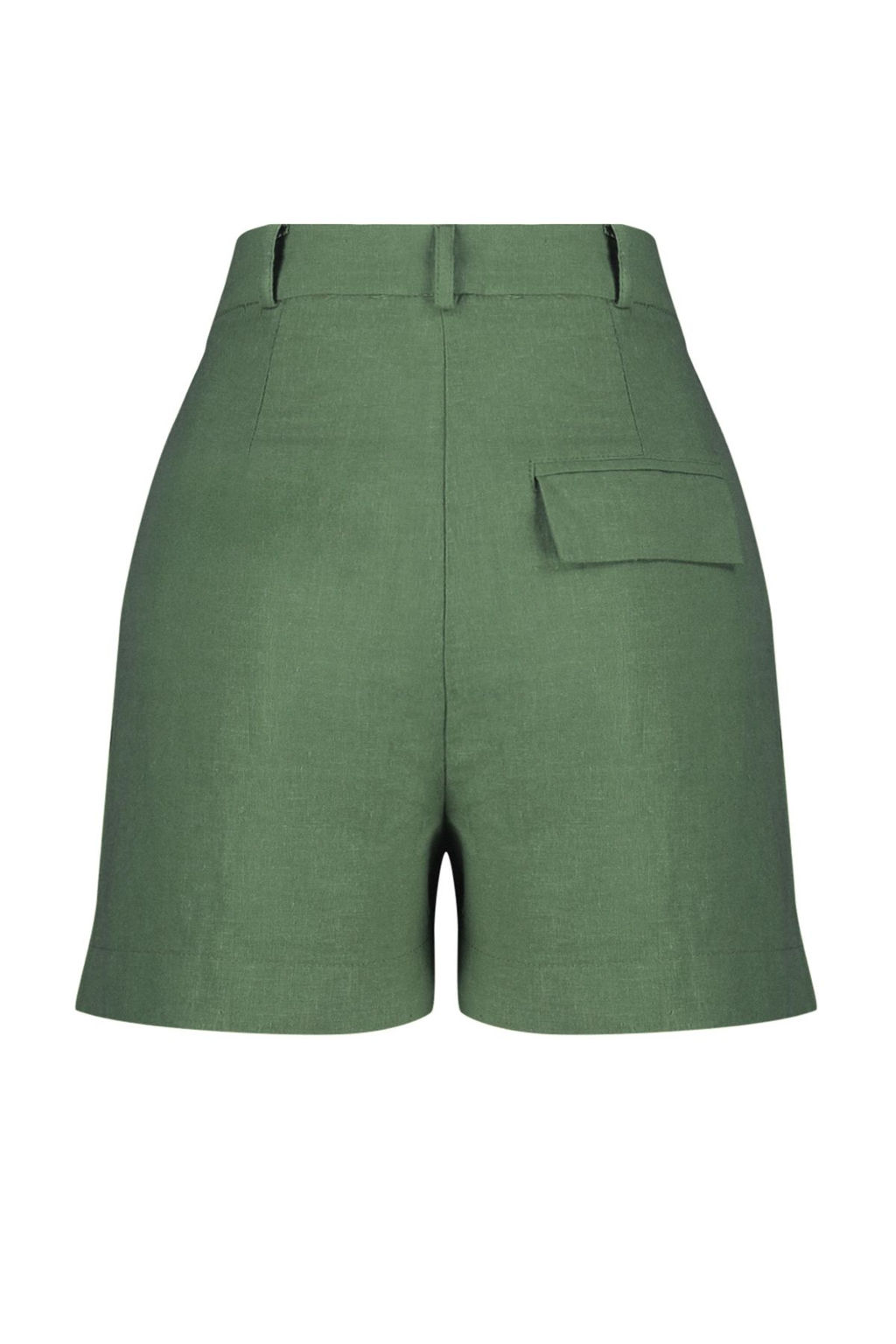 TRENDYOLMILLA Yesil Pile ve Cep Detayl? Pamuk Keten Dokuma Sort TWOSS24SR00064 фото 8