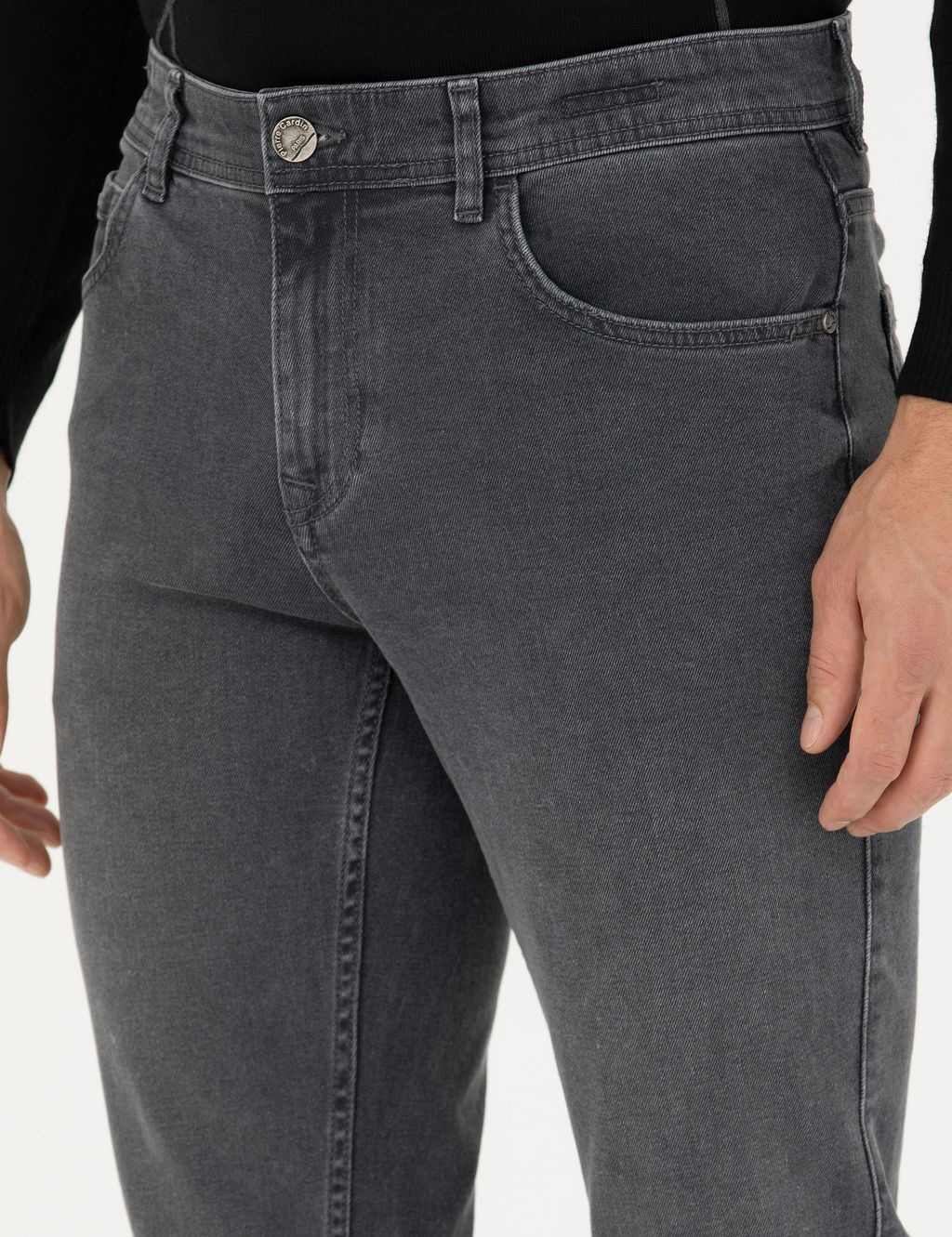 Gri Straight Fit Jean Pantolon
