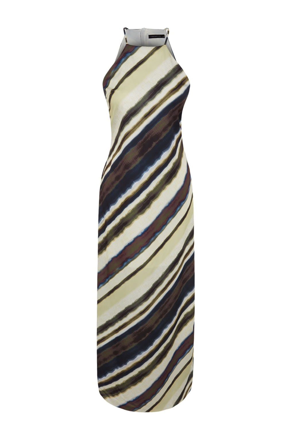 TRENDYOLMILLA Cok Renkli Batik Desenli Duz Kesim Kolsuz Maxi Astarl? Saten Dokuma Elbise TWOSS23EL02238 фото 6